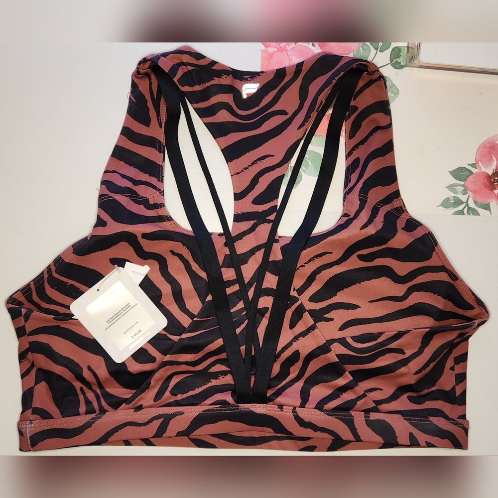 NWT Fabletics Zebra Print Sports Bra Large